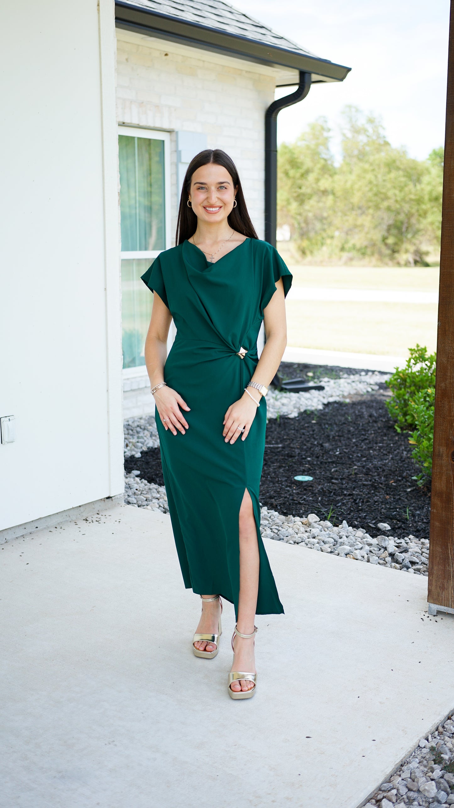 Rejoice In Him Emerald Dress