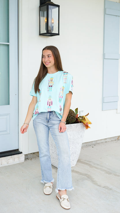 Mint Sequin Nutcracker Top