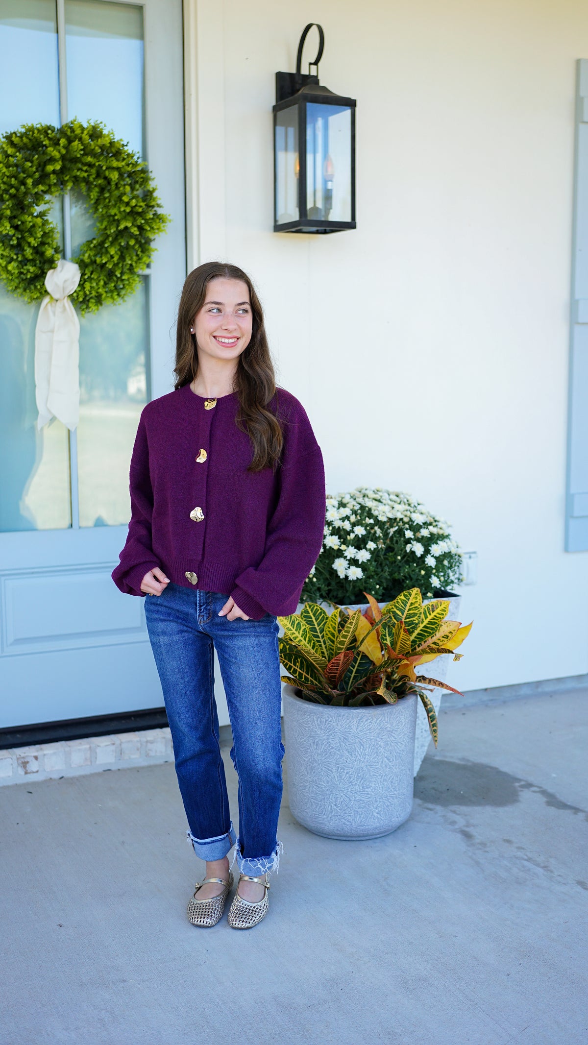 Love at First Sight Eggplant Cardigan