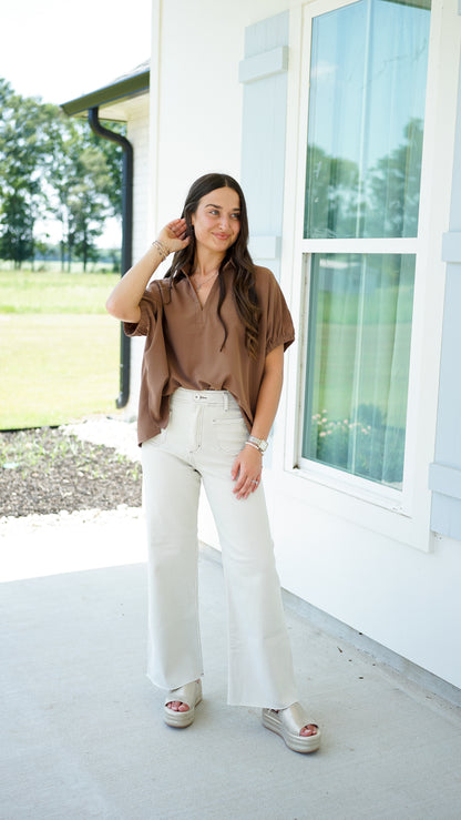 Simple and Sweet Brown Top