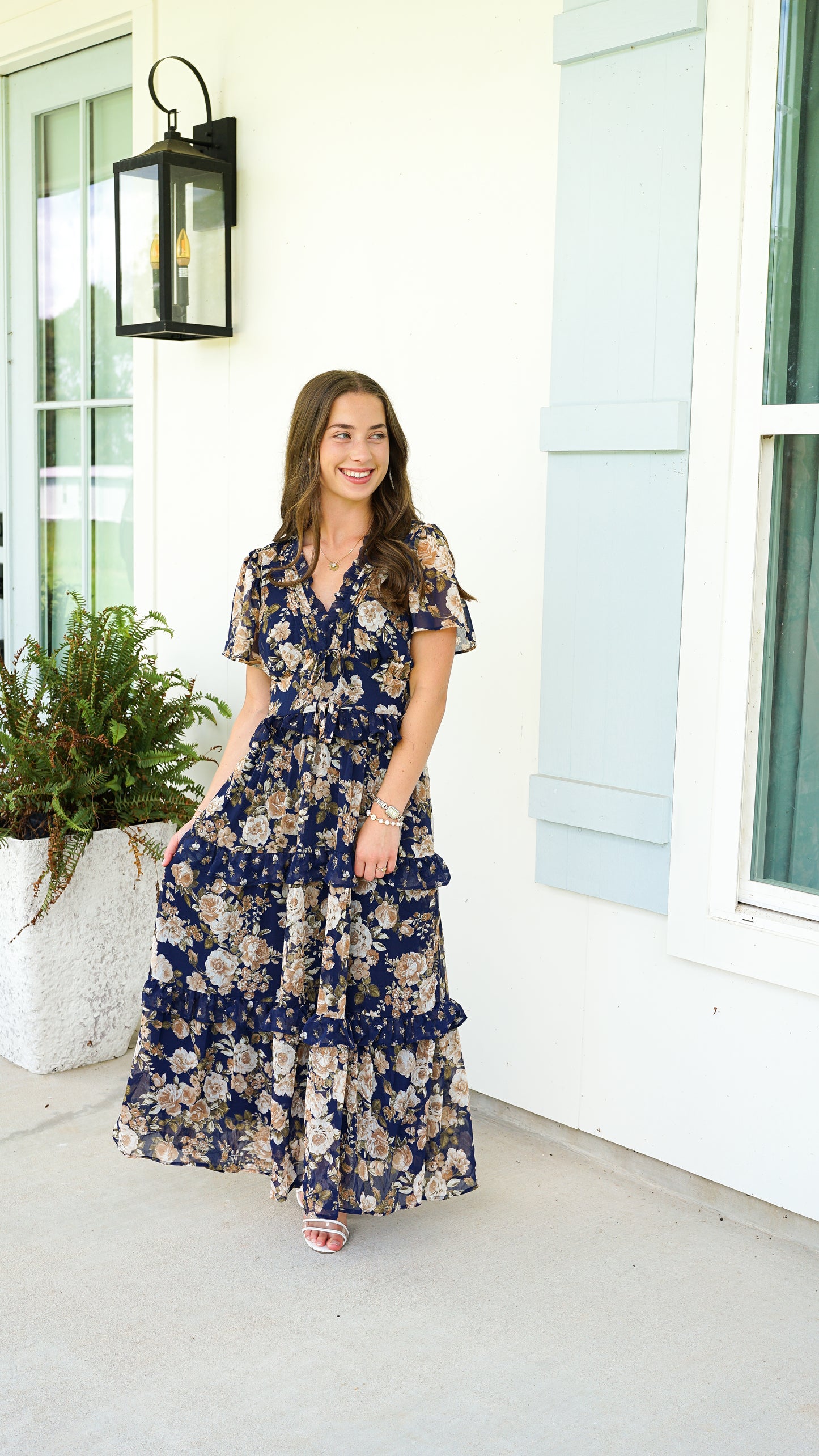 Elegant in Navy Dress