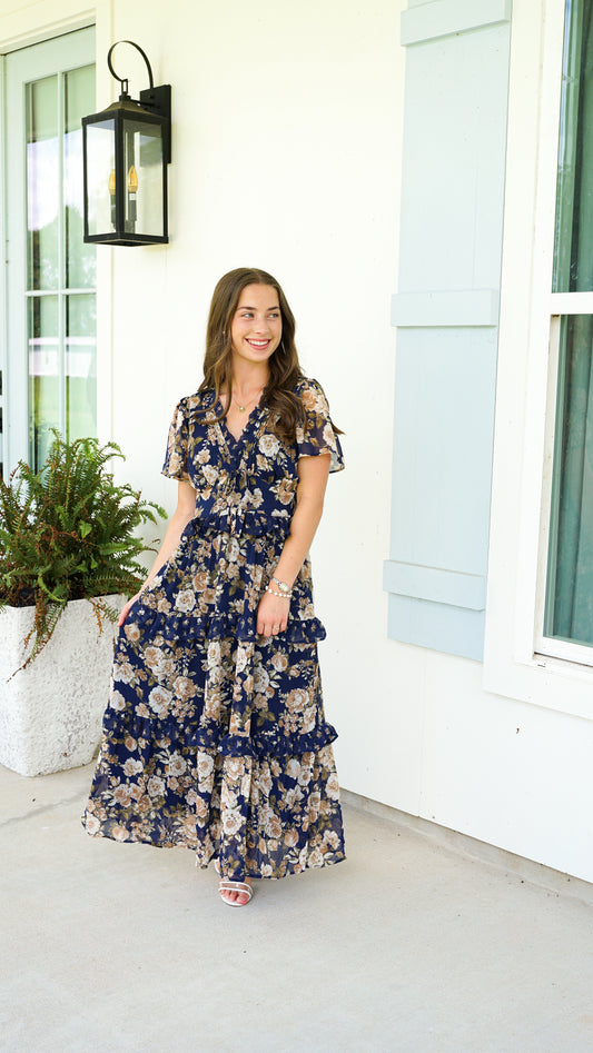 Elegant in Navy Dress