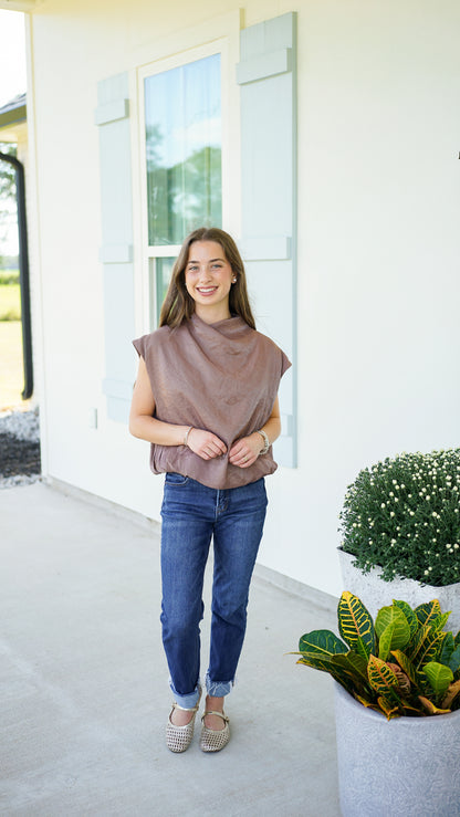 Stunning In Shimmer Mocha Top