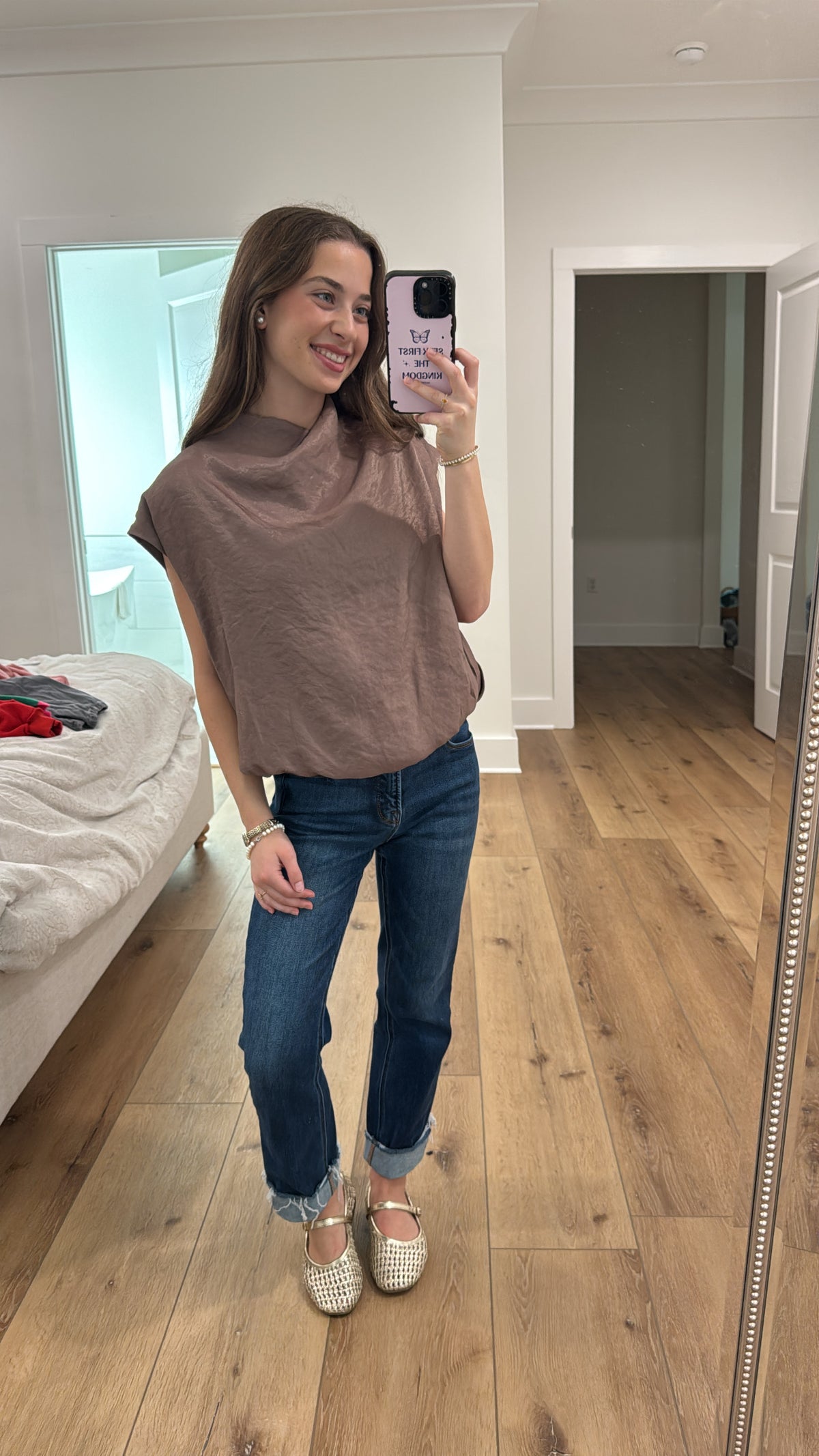 Stunning In Shimmer Mocha Top