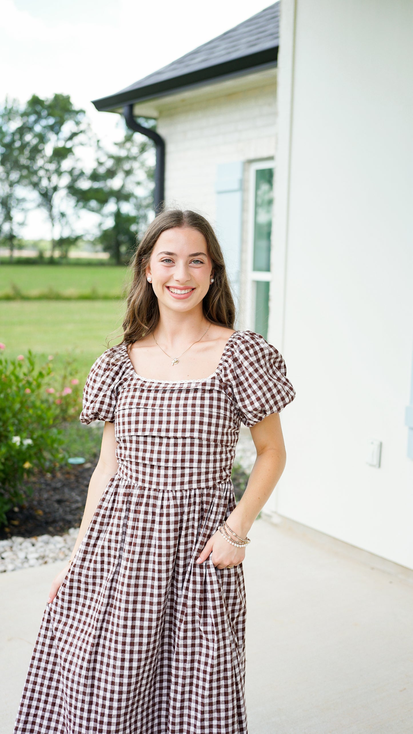 Gingham and Lace Dress