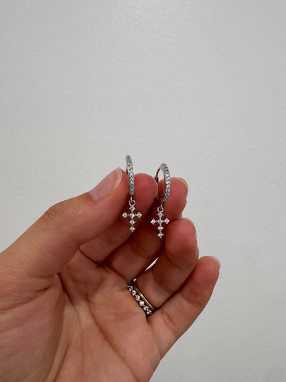 Silver Cross Earrings