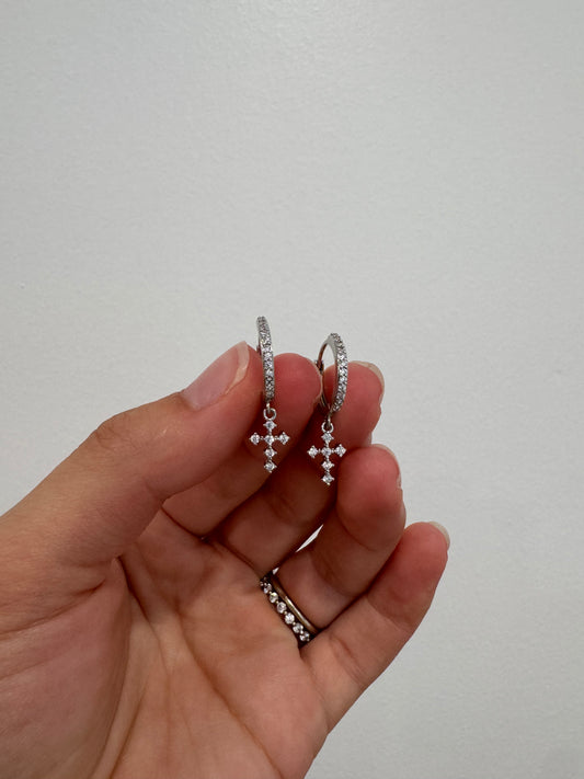 Silver Cross Earrings