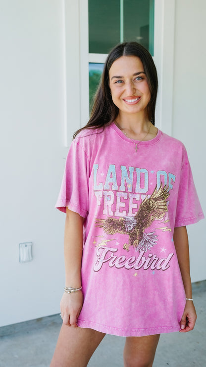 Land of Freedom Pink Tee