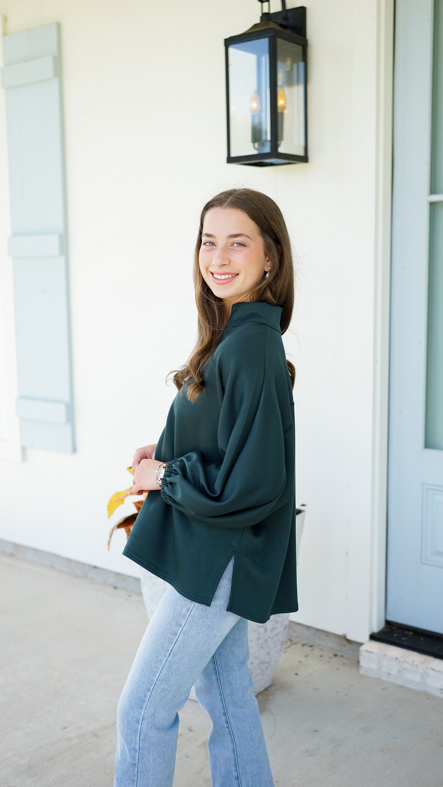 Give It To God Hunter Green Top