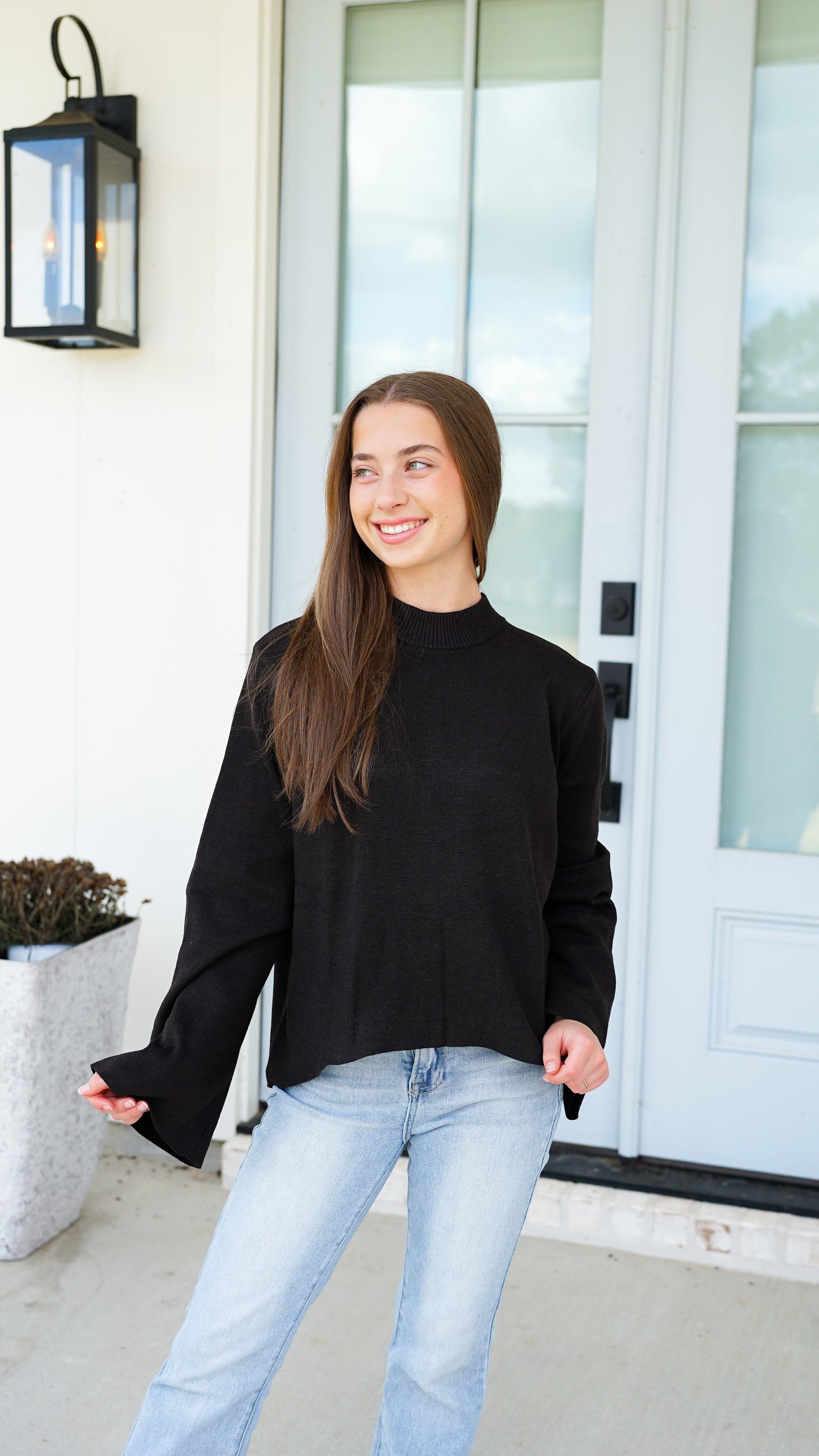 Either Way Black Sweater