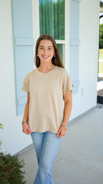 Keep It Simple Tan Top
