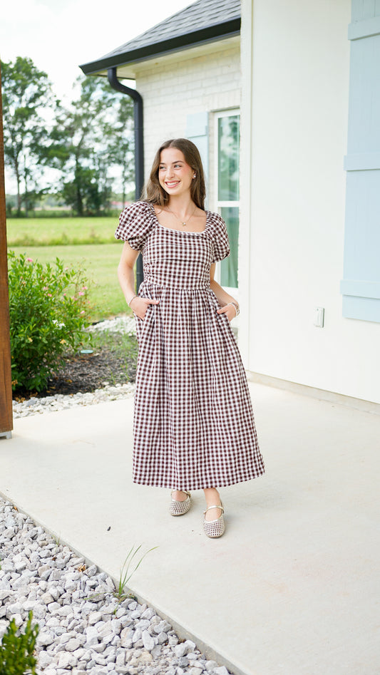 Gingham and Lace Dress