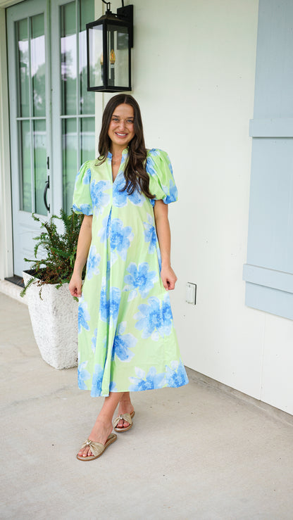Nothing Ordinary Lime Midi Dress
