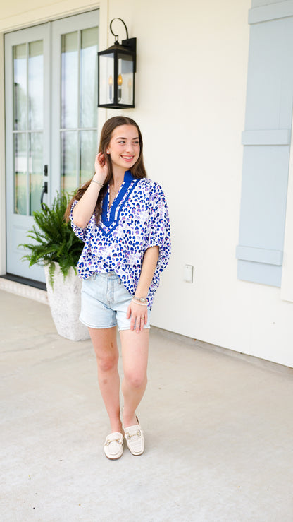 Pretty and Playful Royal Top