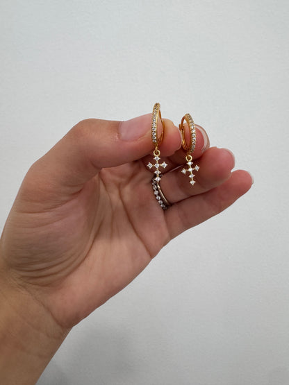 Gold Cross Earrings