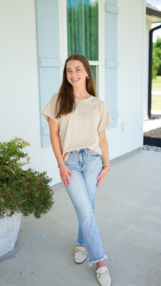 Keep It Simple Tan Top