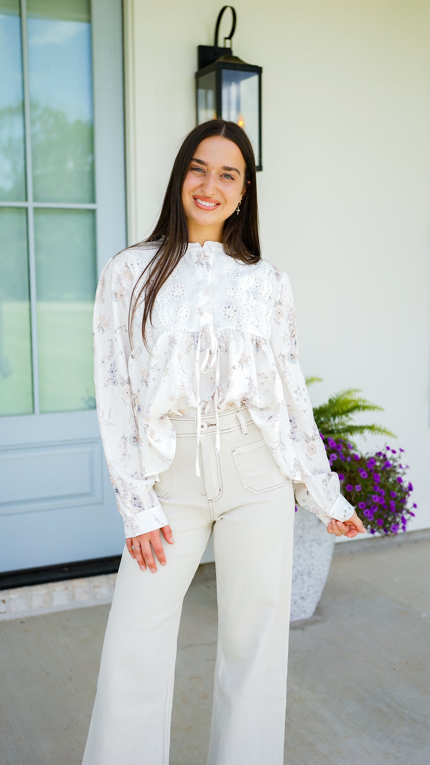Never Better Beige Stitched Pants