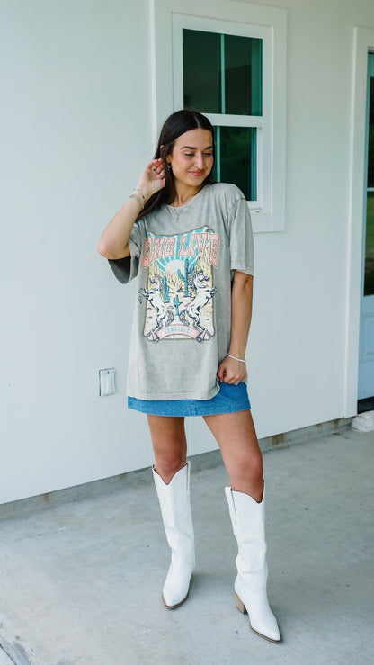 Long Live Cowgirls Mocha Tee
