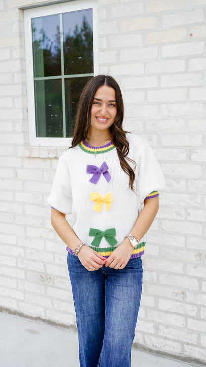 Bows and Beads Sweater