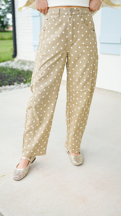 Polka Dot Barrel Jeans