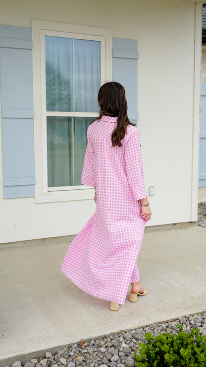 Grateful In Gingham Midi Dress