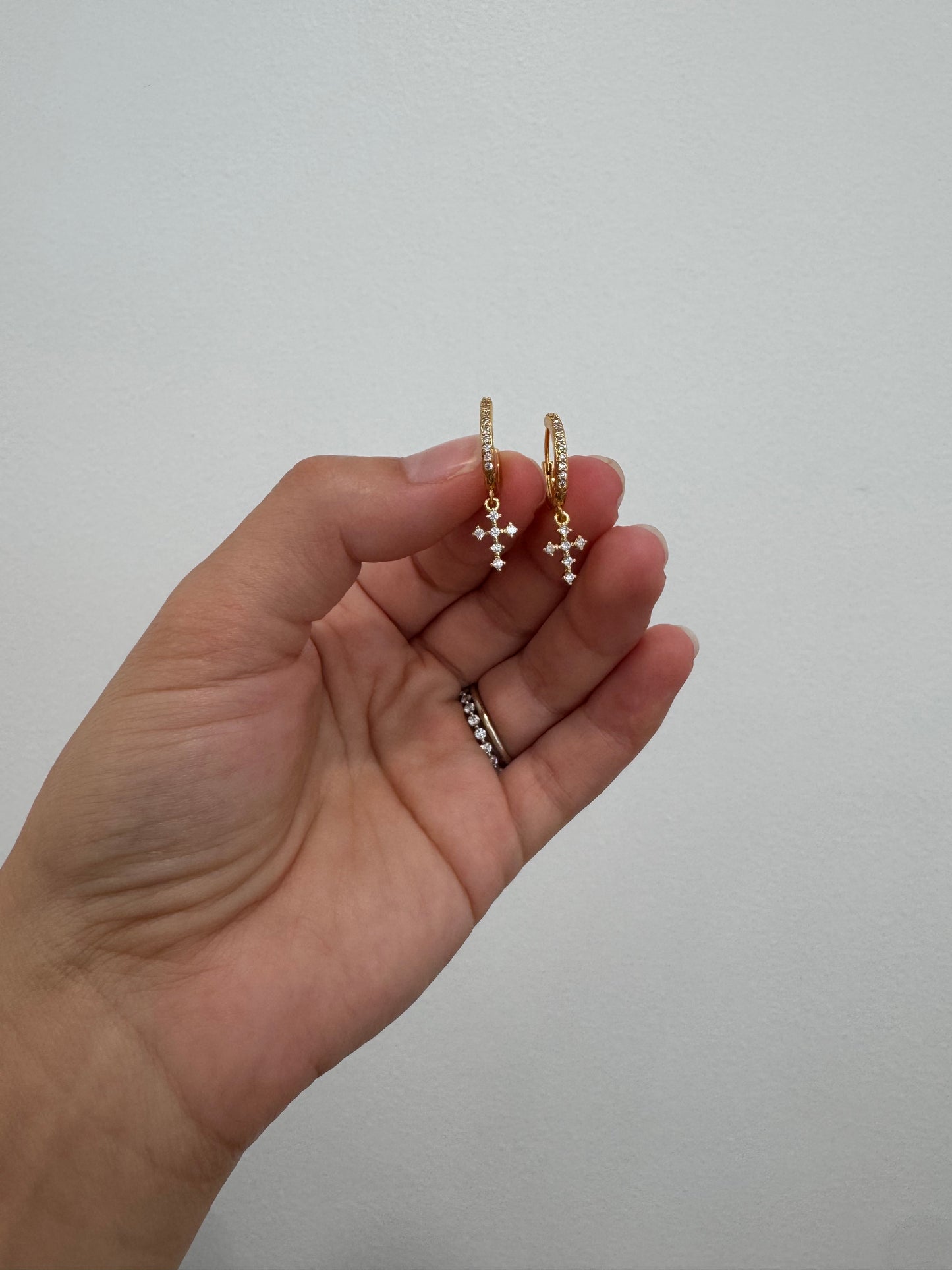 Gold Cross Earrings