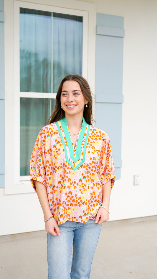 Pretty and Playful Peach Top