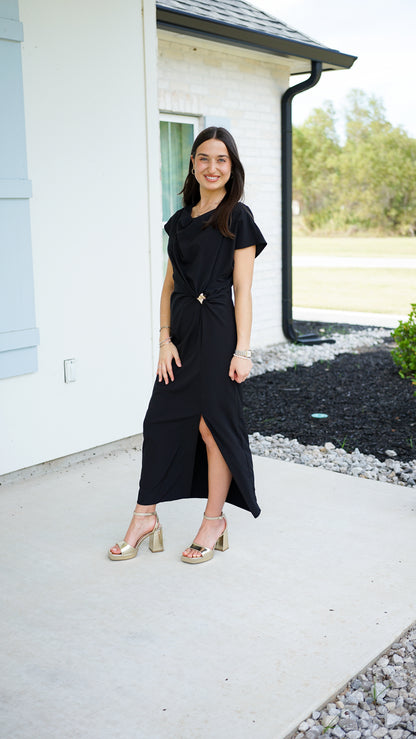 Rejoice In Him Black Dress