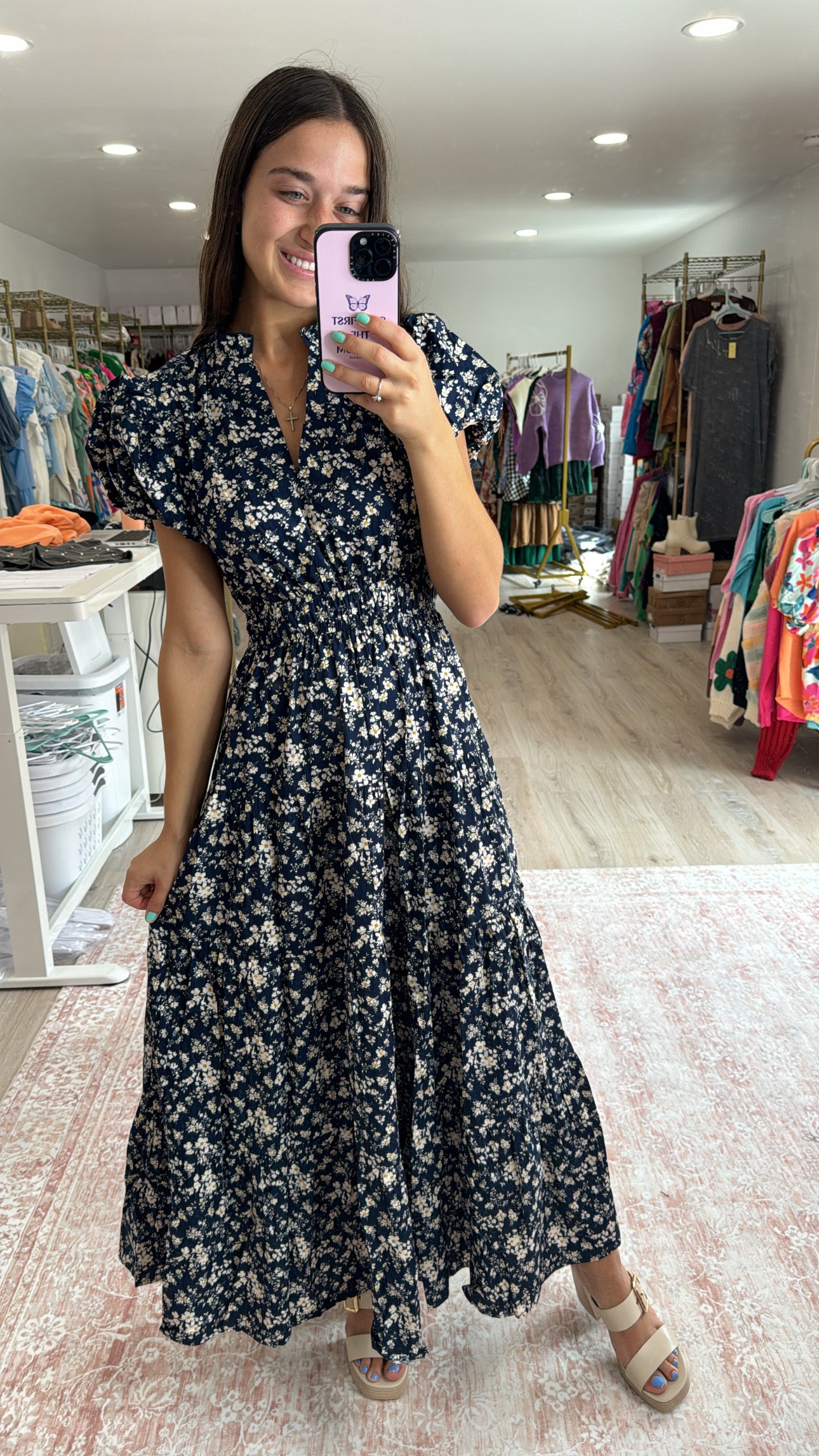 Save Me a Dance Navy Floral Dress