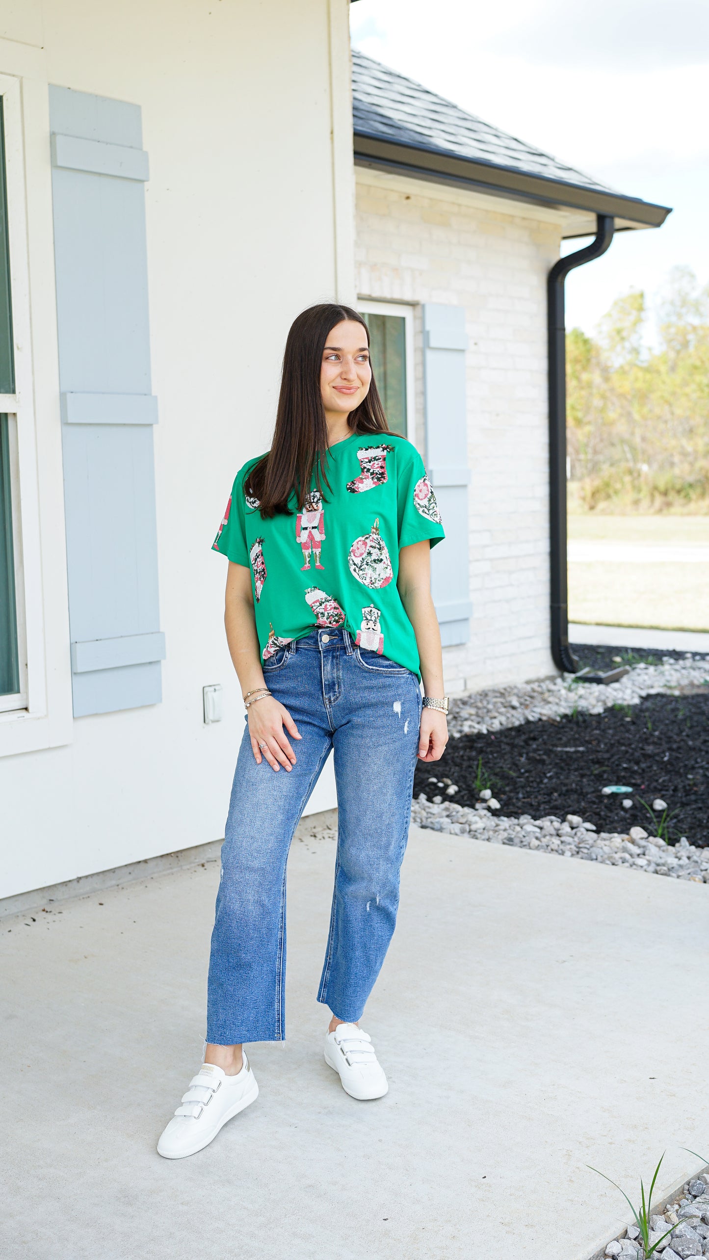 Vintage Christmas Sequin Top