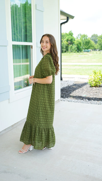 Lean Into Love Olive Midi