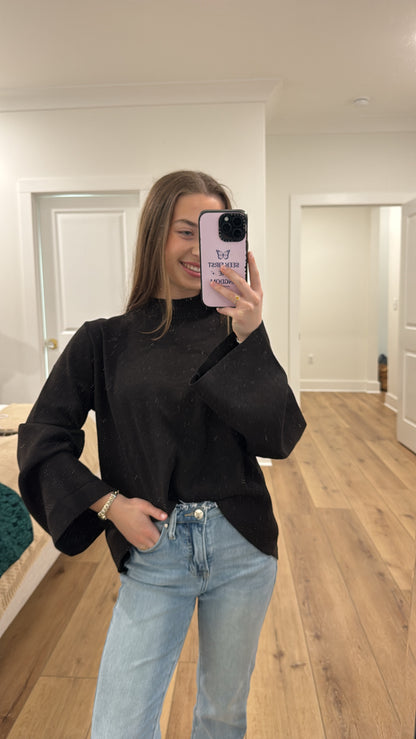 Either Way Black Sweater